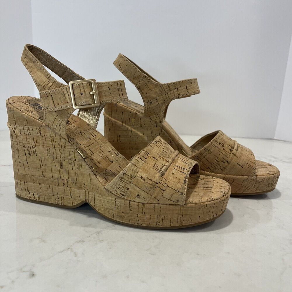 Korks Womens Sz 10‎ Bardot II Wedge Platform Comfort Natural Cork Sandals Boho